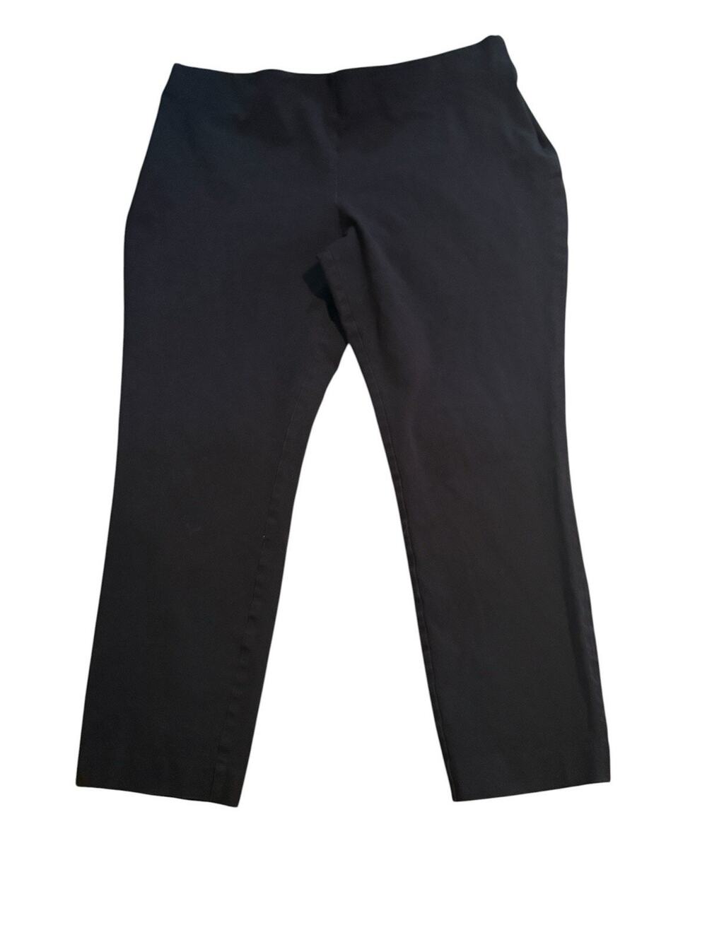 Lauren Ralph Lauren Womens 16 Black Stretch Cotton Straight Leg Dress Pant Ankle